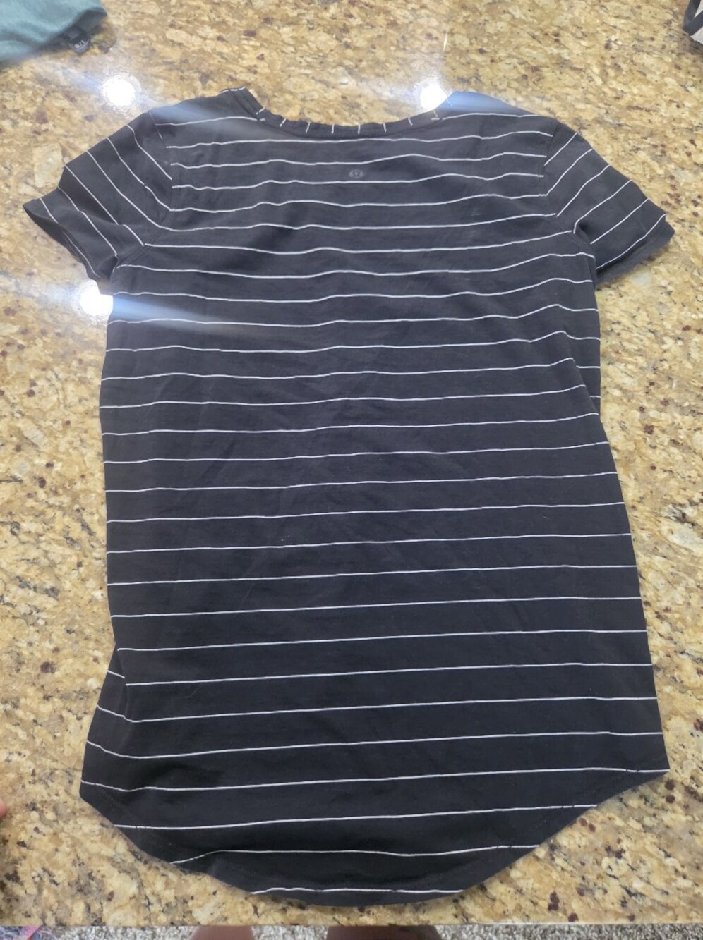 lululemon athletica Black and White Striped Short Sleeve Love Tee